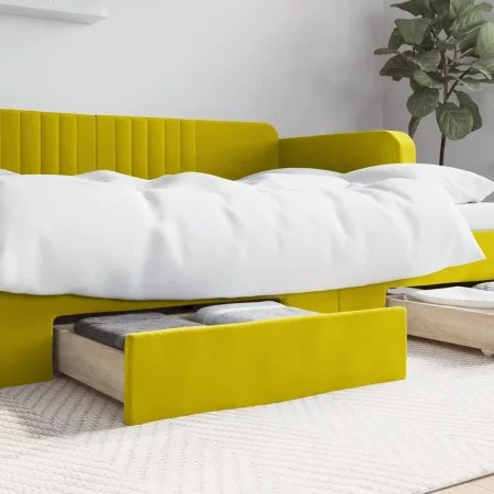 Bed drawers 2 pcs engineered wood and yellow velvet by vidaXL, Beds and accessories - Ref: Foro24-833921, Price: 45,41 €, Dis...