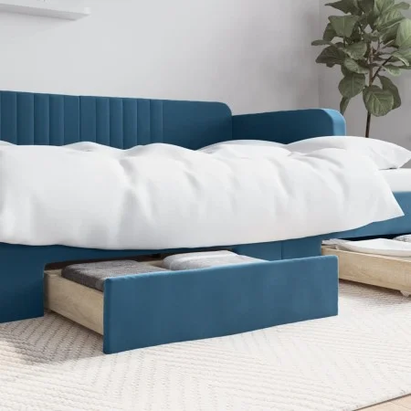 Bettschubladen, 2 Stück, Holzwerkstoff und blauer Samt von vidaXL, Betten und Zubehör - Ref: Foro24-833915, Preis: 45,36 €, R...