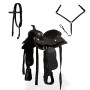 Montura occidental, cabezada y pechera cuero real 13" negra de vidaXL, Monturas - Ref: Foro24-91356, Precio: 211,42 €, Descue...