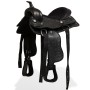 Montura occidental, cabezada y pechera cuero real 13" negra de vidaXL, Monturas - Ref: Foro24-91356, Precio: 211,42 €, Descue...