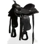 Westernsattel, Zaumzeug und Echtleder-Brustpanzer 13" schwarz von vidaXL, Rahmen - Ref: Foro24-91356, Preis: 195,71 €, Rabatt: %