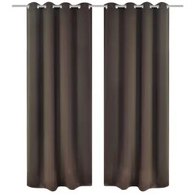 2 dark brown curtains with blackout rings 135x245cm by vidaXL, Curtains and curtains - Ref: Foro24-130371, Price: 43,43 €, Di...