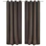 2 dark brown curtains with blackout rings 135x245cm by vidaXL, Curtains and curtains - Ref: Foro24-130371, Price: 43,43 €, Di...