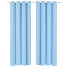 Verdunkelungsvorhänge 2 Stück mit Metallösen 135x245cm türkis von vidaXL, Vorhänge und Gardinen - Ref: Foro24-132208, Preis: ...