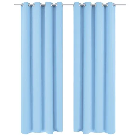 Blackout curtains 2 pieces with metal eyelets 135x245cm turquoise by vidaXL, Curtains and curtains - Ref: Foro24-132208, Pric...