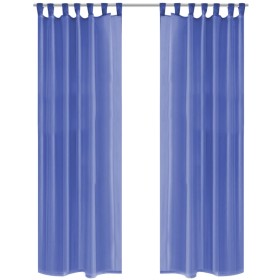 Cortinas de gasa 2 unidades 140x225 cm azul real de vidaXL, Cortinas y visillos - Ref: Foro24-132246, Precio: 15,34 €, Descue...