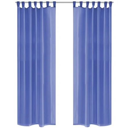 Cortinas de gasa 2 unidades 140x225 cm azul real de vidaXL, Cortinas y visillos - Ref: Foro24-132246, Precio: 14,00 €, Descue...
