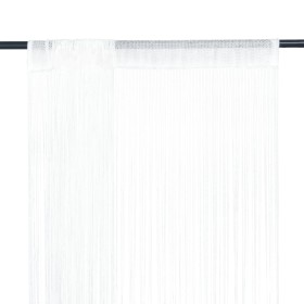 Cortinas de flecos 2 piezas 140x250 cm blancas