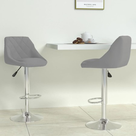 Kitchen stool 2 units in light gray velvet by vidaXL, Kitchen stools - Ref: Foro24-335305, Price: 126,57 €, Discount: %
