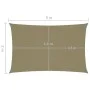 Rectangular sail awning beige Oxford fabric 2x5 m by vidaXL, Umbrellas - Ref: Foro24-135149, Price: 38,64 €, Discount: %
