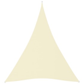 Toldo de vela triangular tela Oxford color crema 5x7x7 m