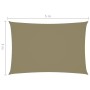 Toldo de vela rectangular tela Oxford beige 3x5 m