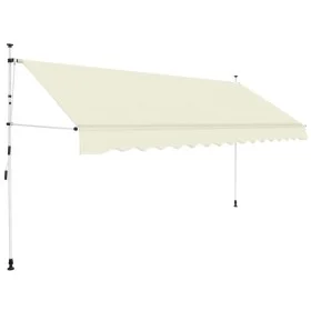 Toldo retráctil de operación manual 350 cm crema by vidaXL, Awnings - Ref: Foro24-143697, Price: 90,53 €, Discount: %
