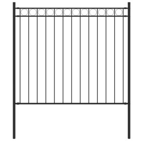 Schwarzer Gartenzaun aus Stahl, 1,7 x 0,8 m von vidaXL, Zaunpaneele - Ref: Foro24-146312, Preis: 73,75 €, Rabatt: %