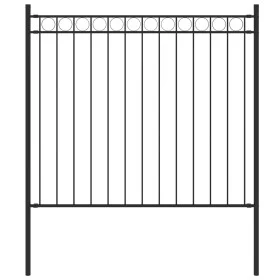 Schwarzer Gartenzaun aus Stahl, 1,7 x 0,8 m von vidaXL, Zaunpaneele - Ref: Foro24-146312, Preis: 70,70 €, Rabatt: %