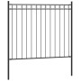 Schwarzer Gartenzaun aus Stahl, 1,7 x 0,8 m von vidaXL, Zaunpaneele - Ref: Foro24-146312, Preis: 73,75 €, Rabatt: %