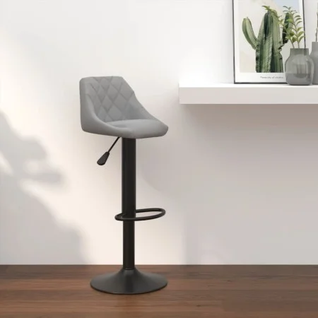 Taburete de cocina de terciopelo gris claro de vidaXL, Taburetes de cocina - Ref: Foro24-335338, Precio: 82,36 €, Descuento: %