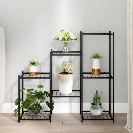 Blumenständer aus schwarzem Eisen, 83x25x80 cm von vidaXL, Topfständer - Ref: Foro24-343129, Preis: 54,91 €, Rabatt: %