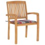 Sillas de jardín apilables 6 uds madera de teca con cojines