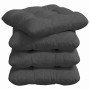 Cojines para asiento 4 pcs Gris oscuro 40 x 40 cm Tela de pana