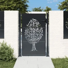 Anthracite gray steel garden gate tree design 105x155 cm by vidaXL, garden gates - Ref: Foro24-153157, Price: 285,33 €, Disco...