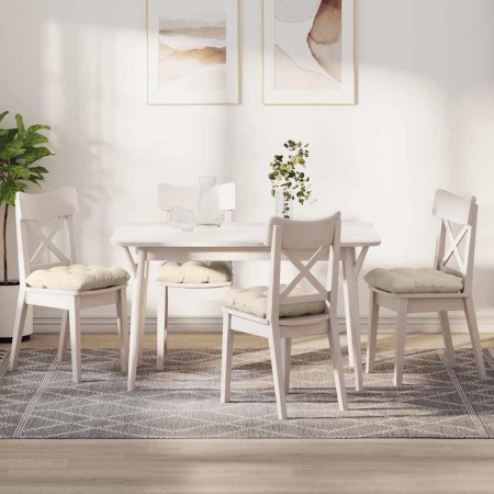 Cojines para asiento 4 pcs Crema 40 x 40 cm Tela de pana