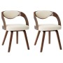 Dining chairs 2 units, curved wood and cream synthetic leather by vidaXL, dining chairs - Ref: Foro24-283102, Price: 322,88 €...
