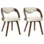 Dining chairs 2 units, curved wood and cream synthetic leather by vidaXL, dining chairs - Ref: Foro24-283102, Price: 284,91 €...