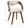 2 Esszimmerstühle aus gebogenem Holz und cremefarbenem Kunstleder von vidaXL, Essstühle - Ref: Foro24-283102, Preis: 324,47 €...