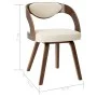 Dining chairs 2 units, curved wood and cream synthetic leather by vidaXL, dining chairs - Ref: Foro24-283102, Price: 284,91 €...