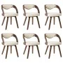 Dining chairs 6 pcs curved wood and cream synthetic leather by vidaXL, dining chairs - Ref: Foro24-278841, Price: 910,38 €, D...