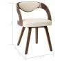 Dining chairs 6 pcs curved wood and cream synthetic leather by vidaXL, dining chairs - Ref: Foro24-278841, Price: 910,38 €, D...