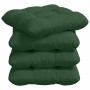 Cojines para asiento 4 pcs Verde oscuro 40 x 40 cm Tela de pana