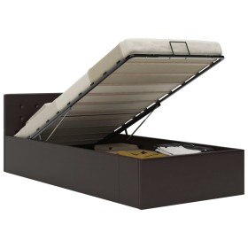 Cama canapé hidráulica cuero sintético gris 100x200 cm de vidaXL, Camas y somieres - Ref: Foro24-285523, Precio: 290,88 €, De...