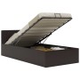 Cama canapé hidráulica cuero sintético gris 100x200 cm de vidaXL, Camas y somieres - Ref: Foro24-285523, Precio: 290,88 €, De...