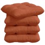 Cojines para asiento 4 pcs Rojo Naranja 40 x 40 cm Tela de pana