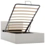 Cama canapé hidráulica cuero sintético blanco 100x200 cm de vidaXL, Camas y somieres - Ref: Foro24-285517, Precio: 309,16 €, ...