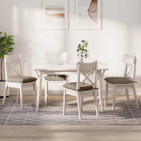 Cojines para asiento 4 pcs Taupé 40 x 40 x 6 cm Microfibra