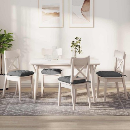 Cojines para asiento 4 pcs Gris oscuro 40 x 40 x 6 cm