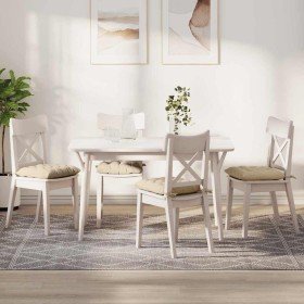 Cojines para asiento 4 pcs Crema 40 x 40 x 6 cm Microfibra