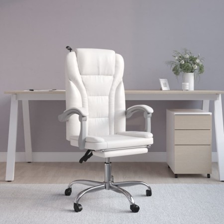 White synthetic leather reclining office chair by vidaXL, Office chairs - Ref: Foro24-349702, Price: 139,25 €, Discount: %