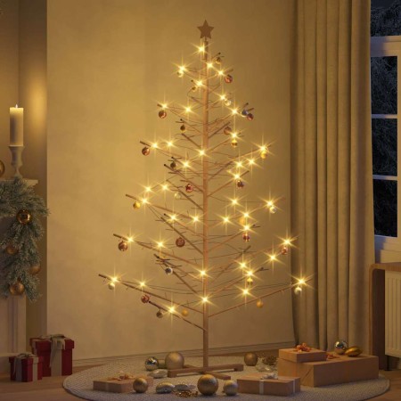 Árbol de Navidad de madera Marrón 210 cm Madera maciza de pino