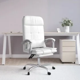 White synthetic leather massage reclining office chair by vidaXL, Office chairs - Ref: Foro24-349712, Price: 117,42 €, Discou...