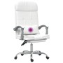 Silla de oficina reclinable masaje cuero sintético blanco de vidaXL, Sillas de oficina - Ref: Foro24-349712, Precio: 124,76 €...