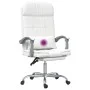 White synthetic leather massage reclining office chair by vidaXL, Office chairs - Ref: Foro24-349712, Price: 117,42 €, Discou...