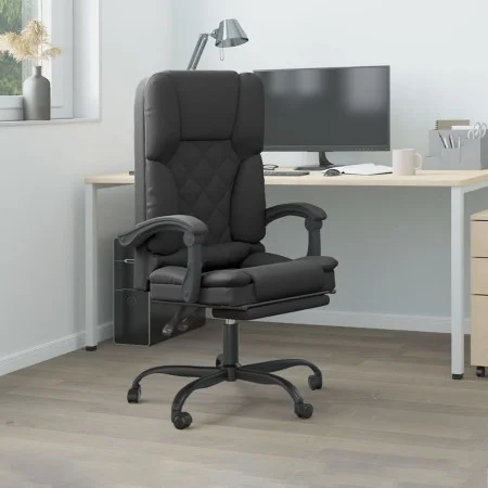 Black synthetic leather massage reclining office chair by vidaXL, Office chairs - Ref: Foro24-349687, Price: 142,11 €, Discou...