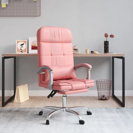 Silla de oficina reclinable masaje cuero sintético rosa de vidaXL, Sillas de oficina - Ref: Foro24-349711, Precio: 115,93 €, ...