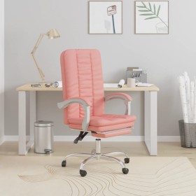 Silla de oficina reclinable cuero sintético rosa