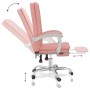 Silla de oficina reclinable cuero sintético rosa de vidaXL, Sillas de oficina - Ref: Foro24-349721, Precio: 120,54 €