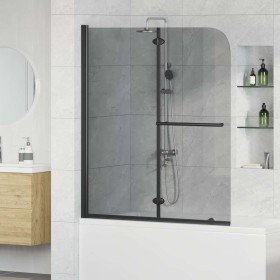 Enclosure de Ducha Negro 95 x 140 cm Vidrio ESG y Aluminio